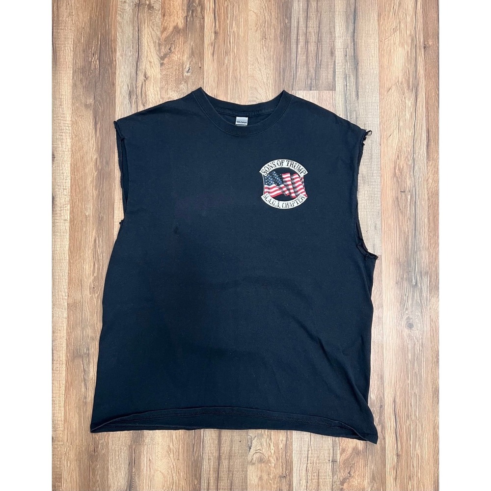 Sons of Trump MAGA 2020 Cutoff Sleeveless T-Shirt XL Biker Style‎